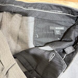 Murano Men's Gray Wool Blend Flat Front Dress Pants
